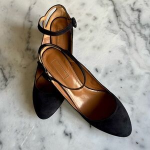 Aquazurra Sweet Thing Black Suede Pumps